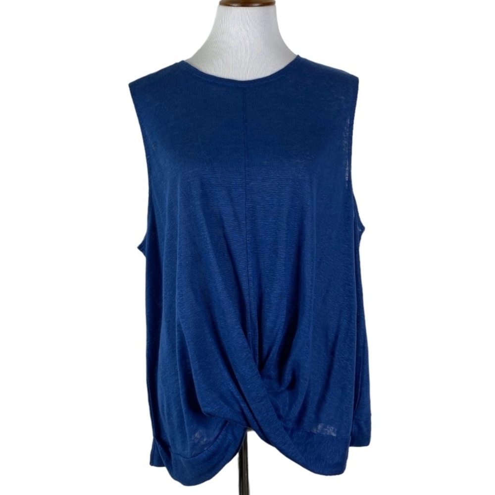 J. Jill Love Linen Twist Front Sleeveless Top XL (Runs Big) 100% Linen